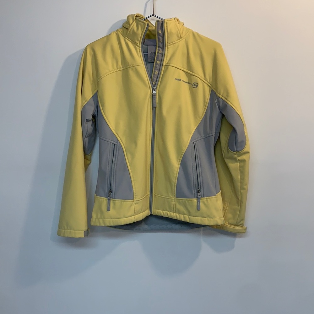 Free Country yellow/gray jacket size M fleece lining